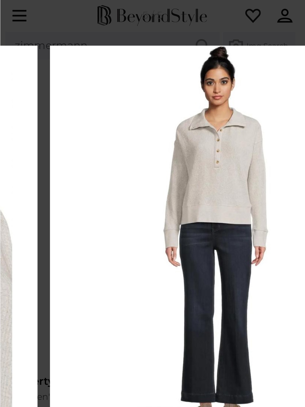 Faherty Women waffle Light Gray Button-Neck Knit Sweater